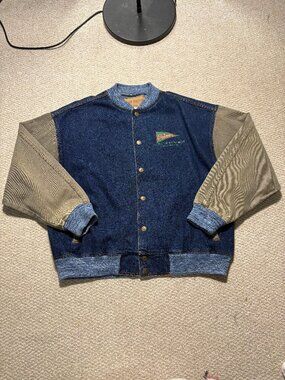 Western Concepts H.H.C.O. Vintage Denim Varsity Jacket - Champs Embroidery